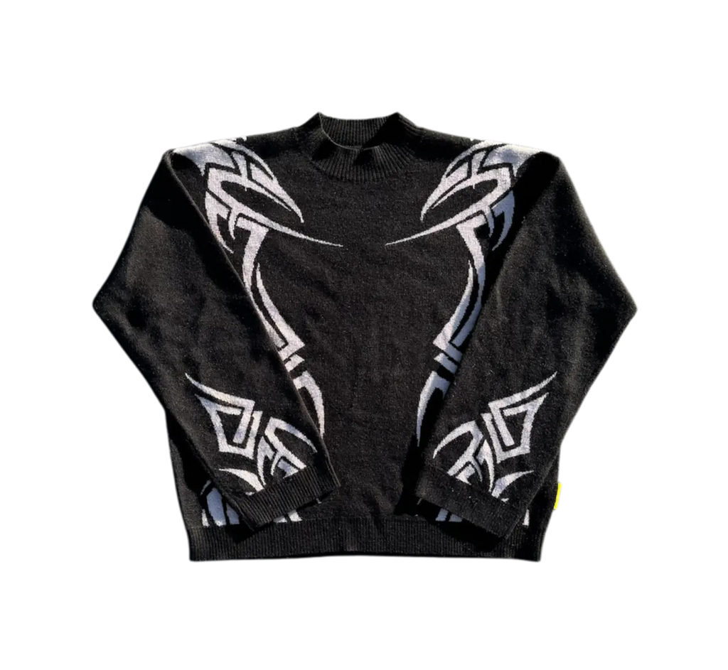 SPIKE SWEATER COAL BLACK REVRS