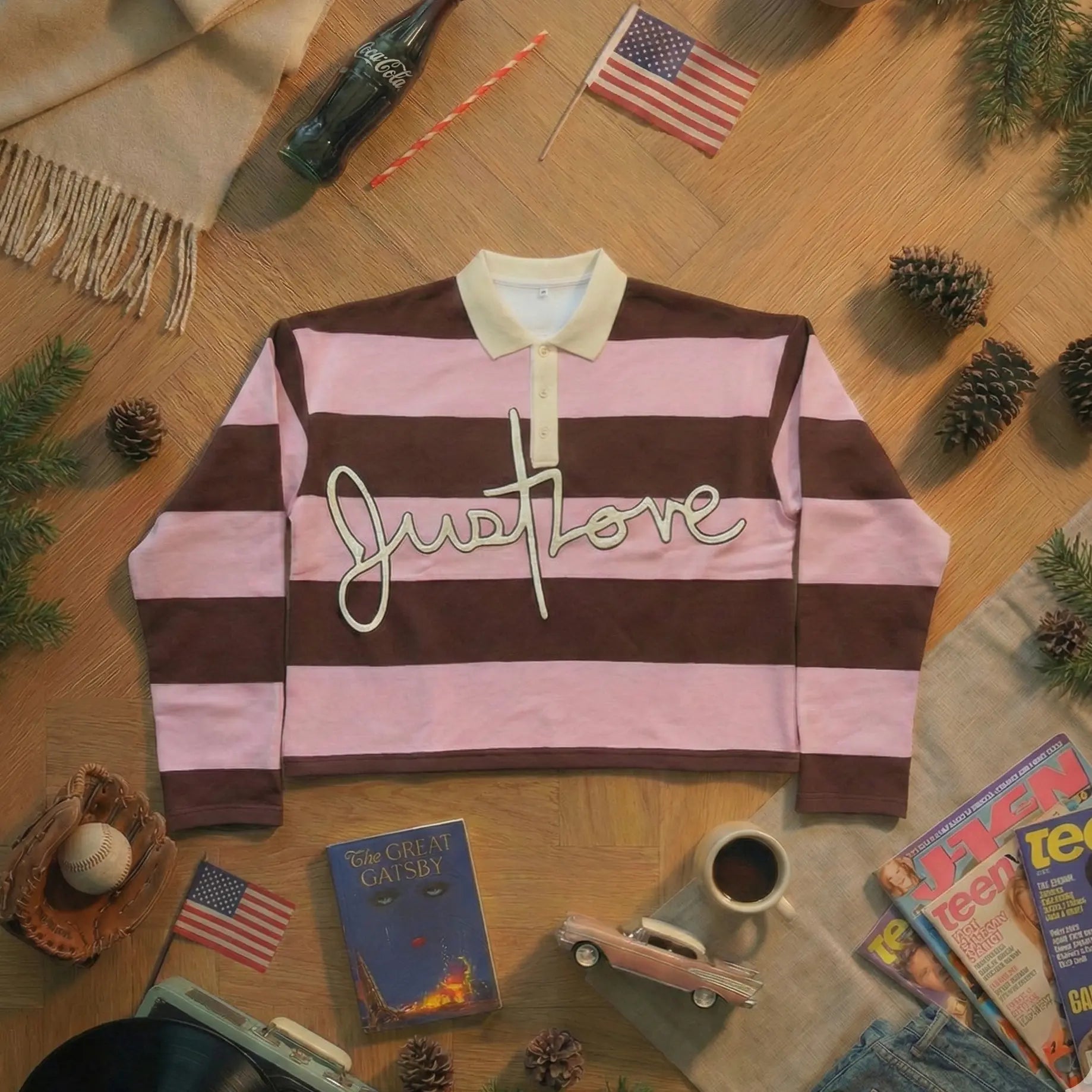 JUSTLOVE HOODIE WASHED PINK REVRS